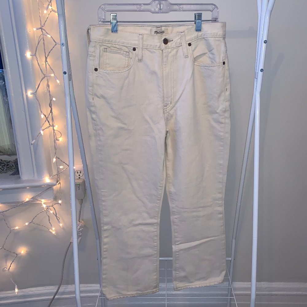 Madewell Off-White Retro Crop Bootcut Jeans